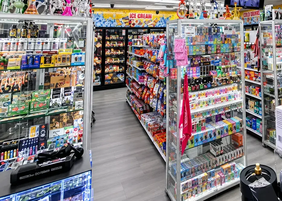 Bright well-stocked interior of the Penn Jersey 517 convenience store